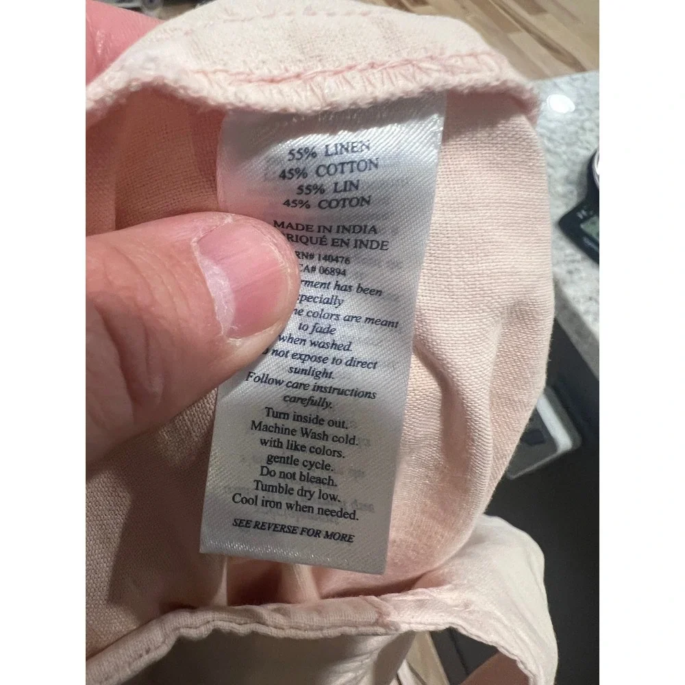 Faherty Brand Men's Shorts Size 34‎ Pink Linen Cotton Blend Casual